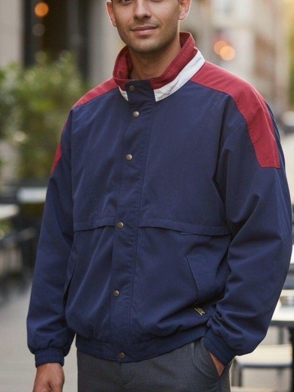 Vintage Tourney Gore-Tex Golf Jacket Mens Large Blue Red Colorblock Full Zip
